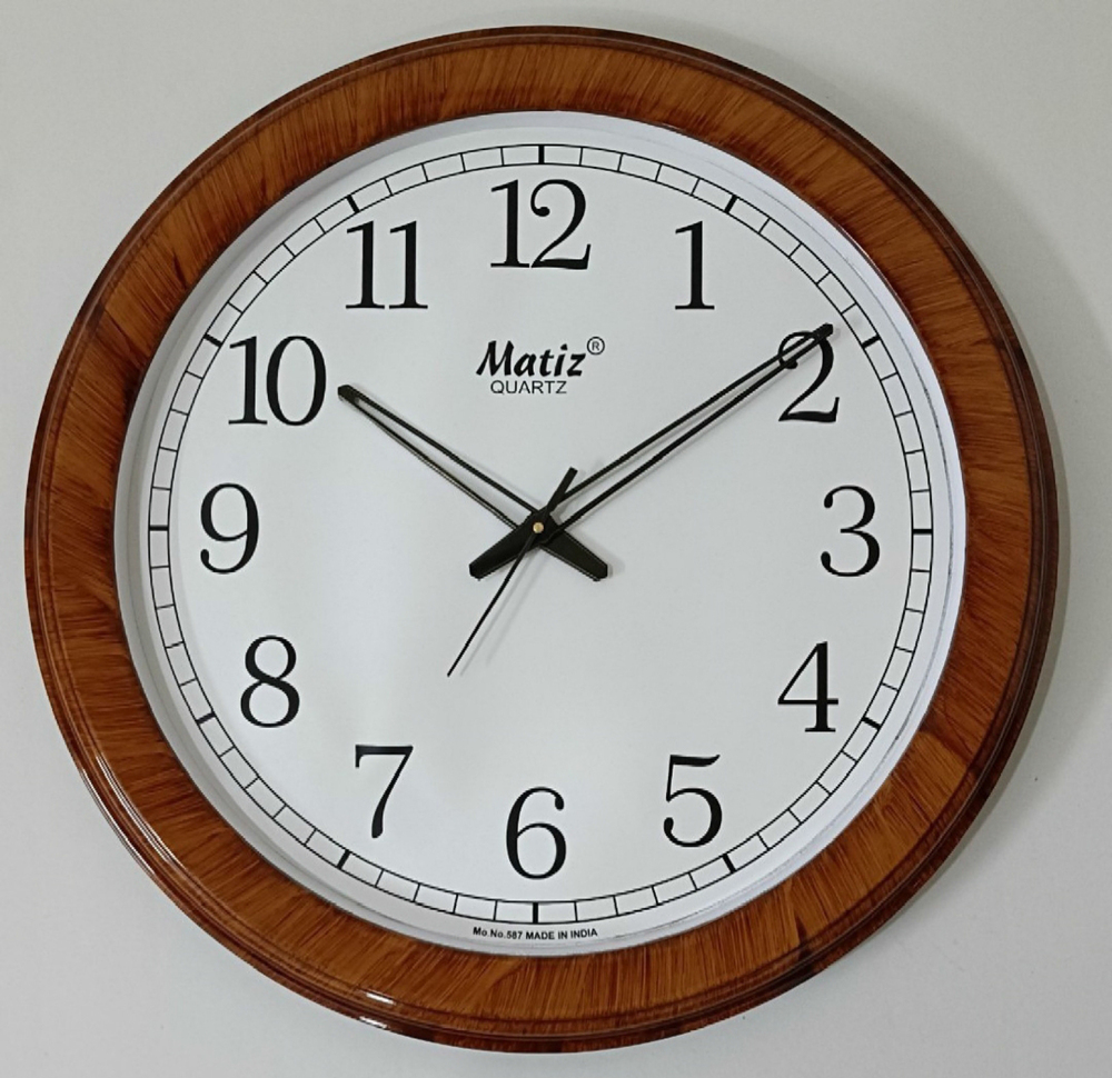 587 Pd 20X20 Wood Finish Wall Clock - Color: Brown