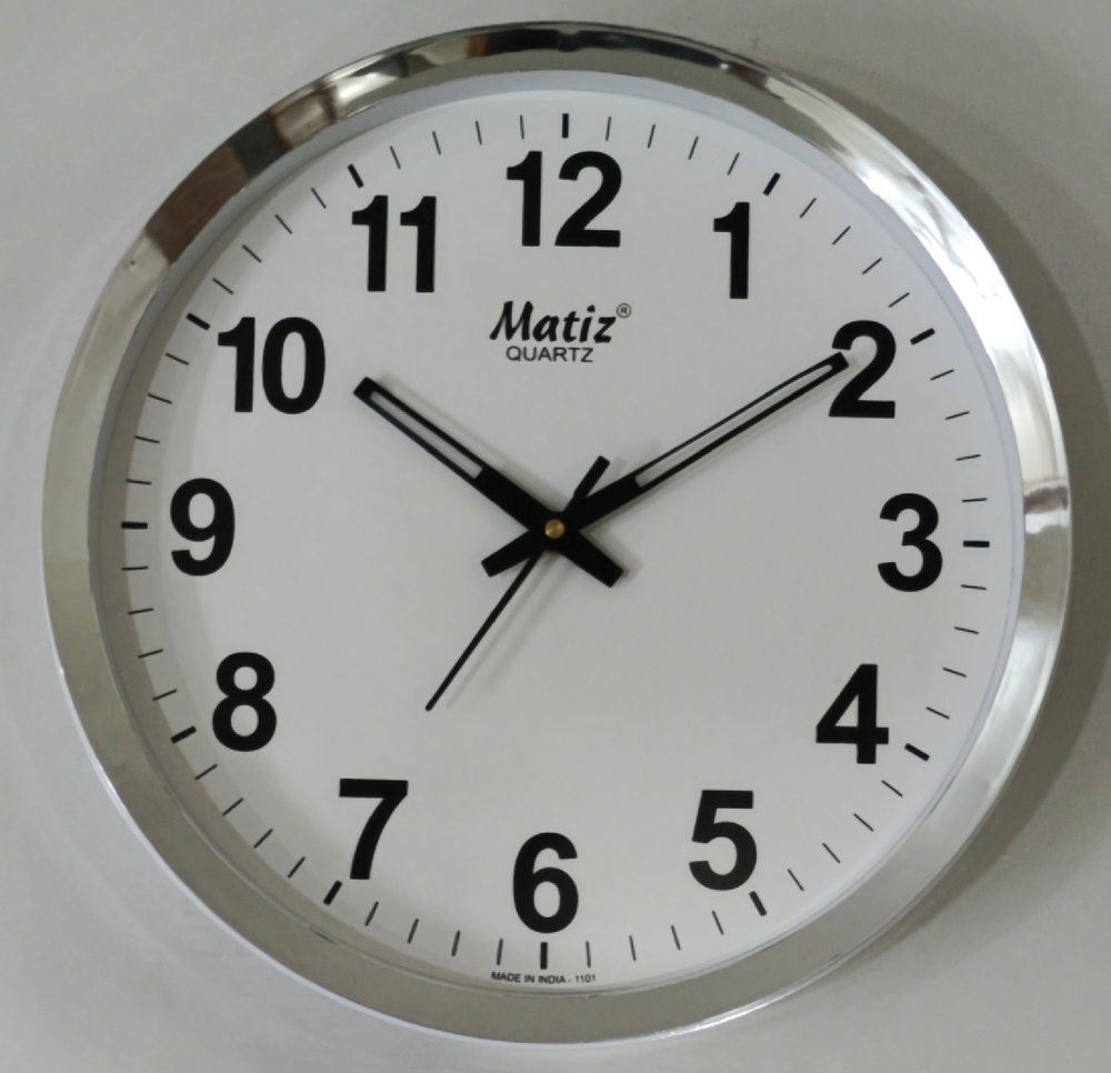 1101 11x11 Silver Round Wall Clock