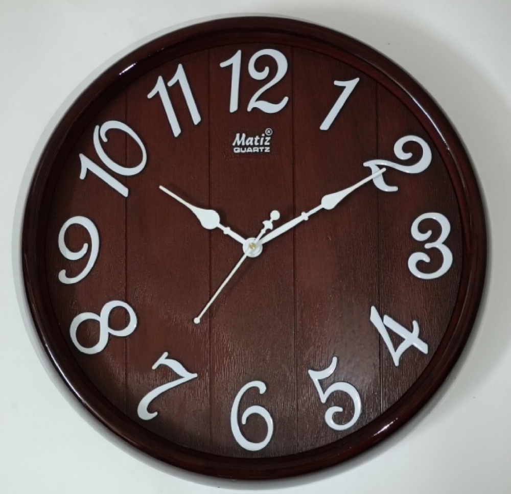 407 16x16 Brown Contemporary Analog Wall Clock