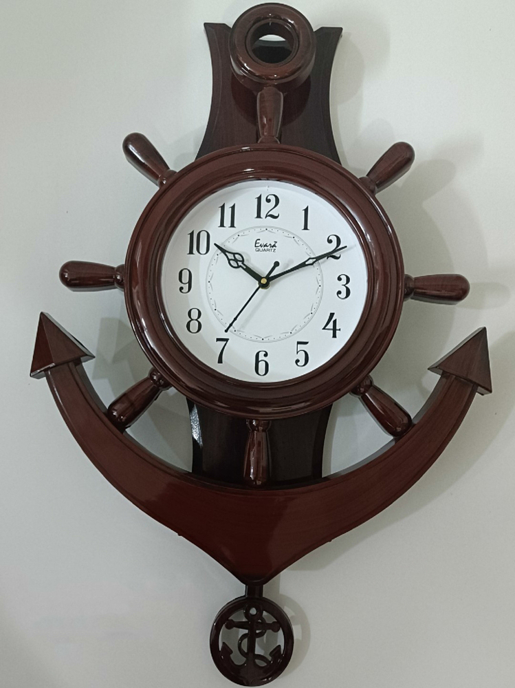 8550 17x26 Plastic Anchor Shaped Pendulum Wall Clock