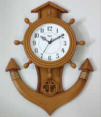 8351 12x18 Contemporary Pendulum Analogue Wall Clock - Color: Brown