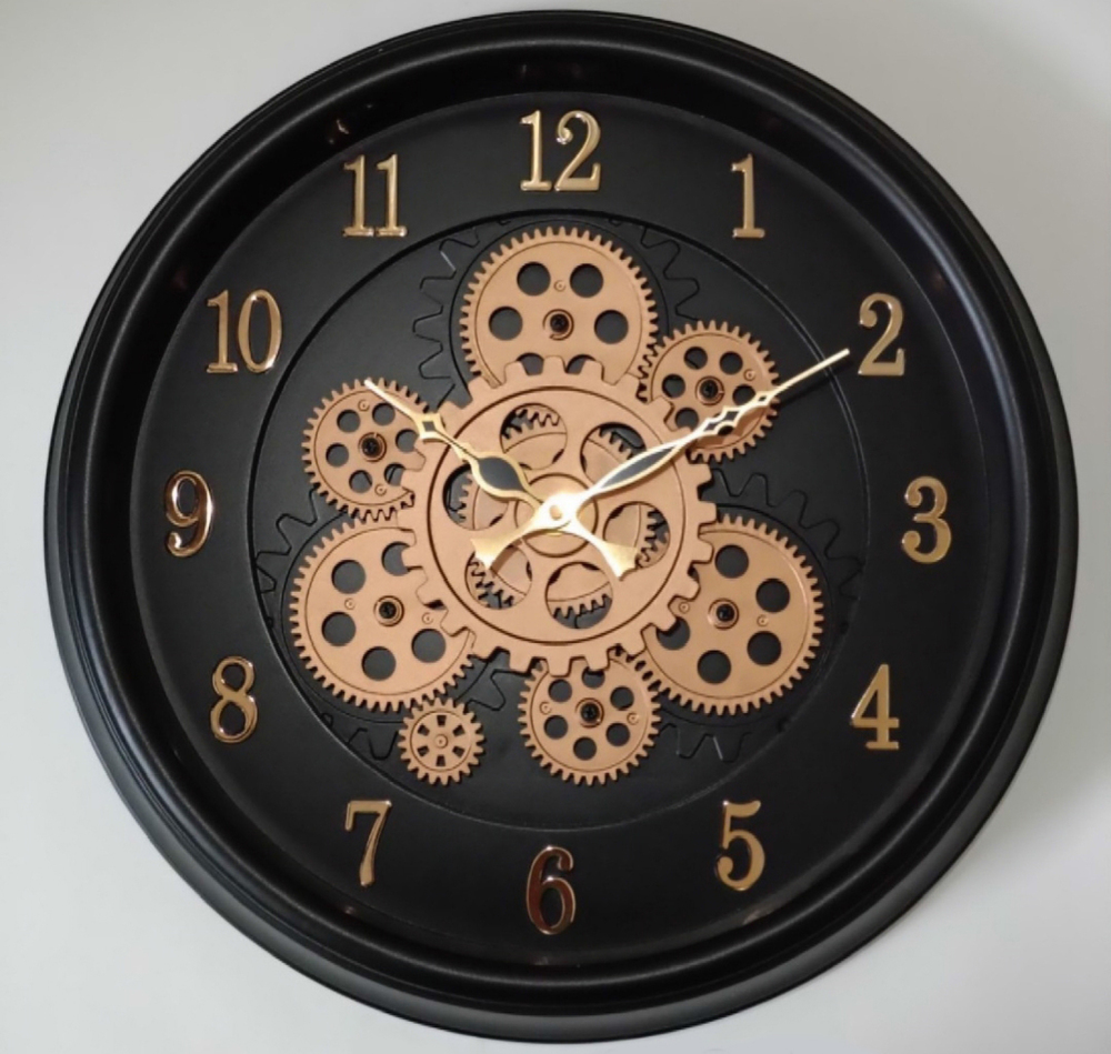 1387 13x13 Black Copper Analog Wall Clock