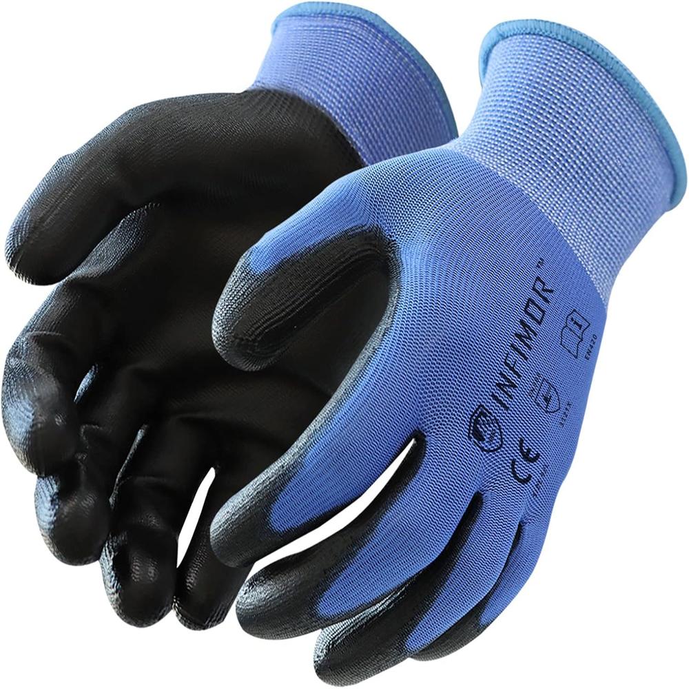 Nitrile Coated Gloves - Nitrile Material, Full Finger Style, Multicolor | Breathable, Oil And Chemical Resistant, Perfect Stitching, Lightweight