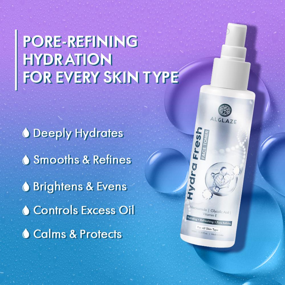 Alglaze Hydra Fresh Toner | Niacinamide, Glycolic Acid & Vitamin E