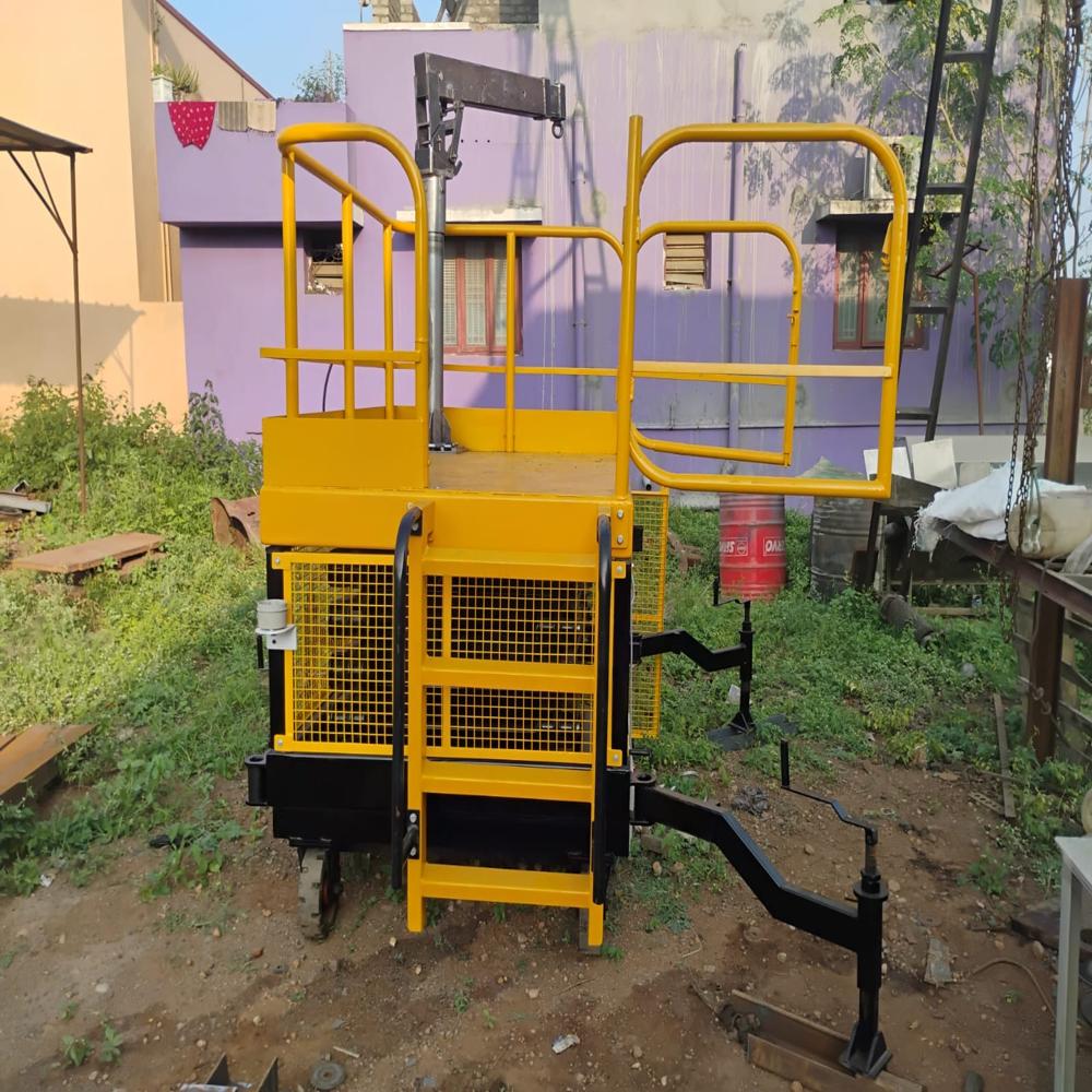 Hydraulic Scissor Lift With Jib Crane - Capacity: 500 Kg