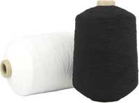 Rubber Covered Elastic Yarn - Color: Black/ White