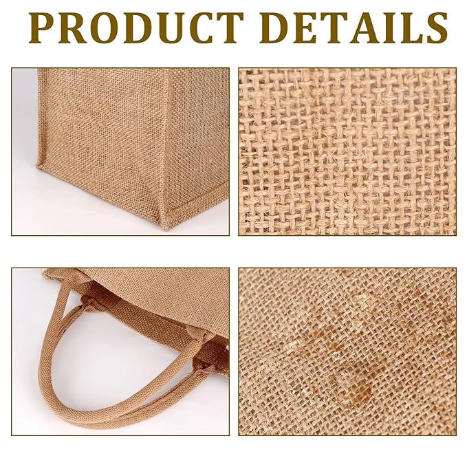 Natural Eco-friendly Reusable Jute Bags with Zipper (Large Size)