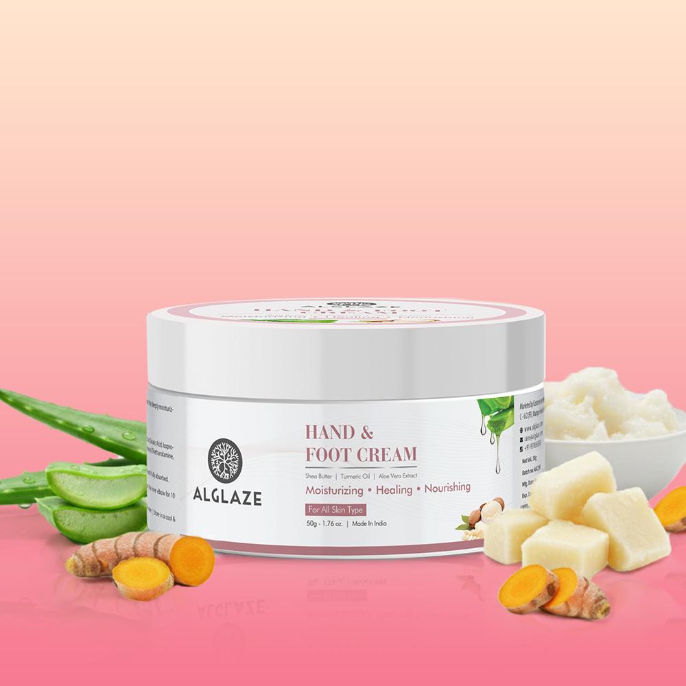 Alglaze Hand & Foot Cream | Shea Butter, Turmeric Oil & Aloe Vera | 50g