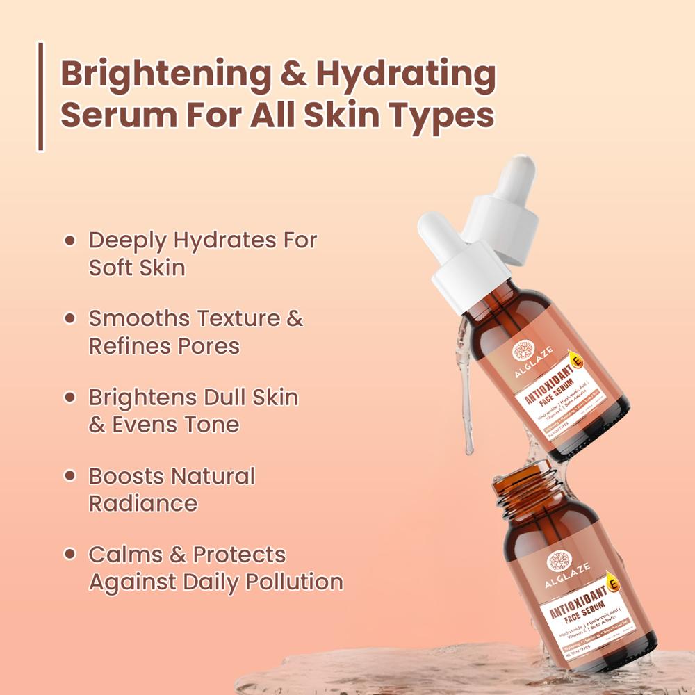 Alglaze Antioxidant E Face Serum with Niacinamide & Hyaluronic Acid
