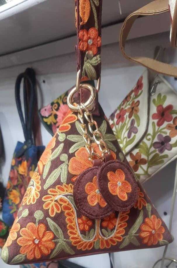 Fancy Kashmiri Embroidery Handbag - Color: Multicolor