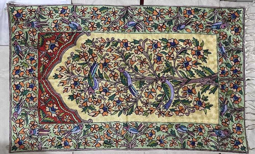 Rectangular Kashmiri Handmade Carpet
