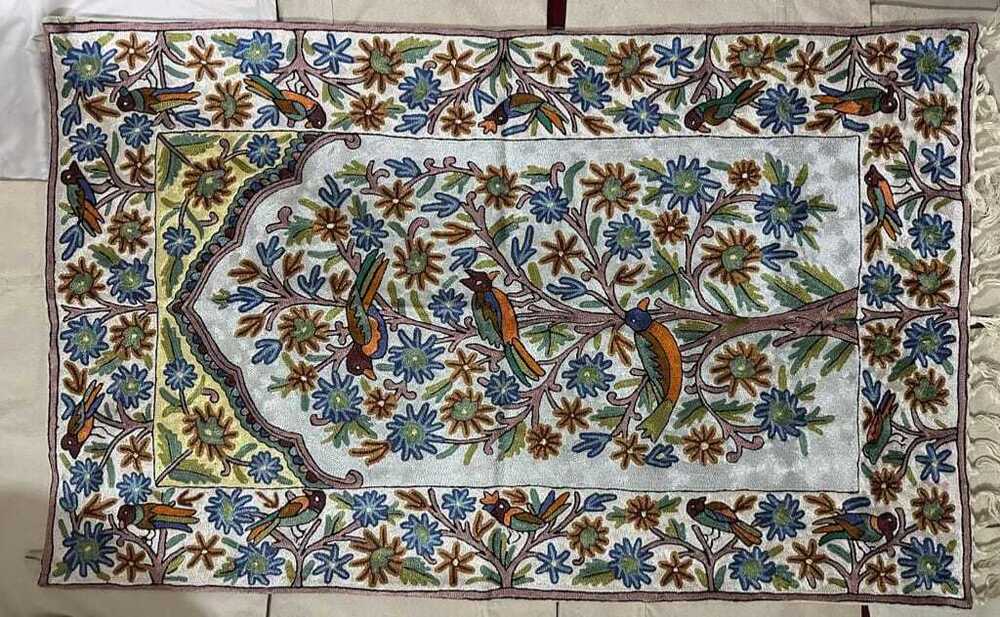 Rectangular Kashmiri Handmade Carpet