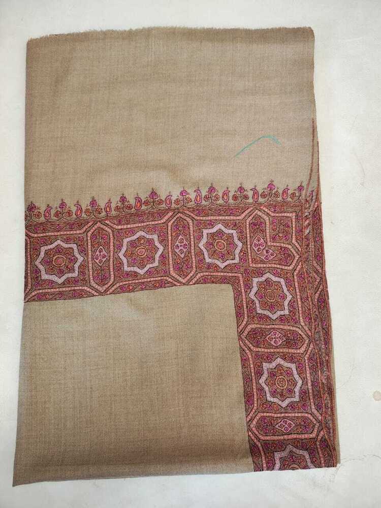 Camel Color Pure Kashmiri Pashmina Shawl - Color: Multicolor