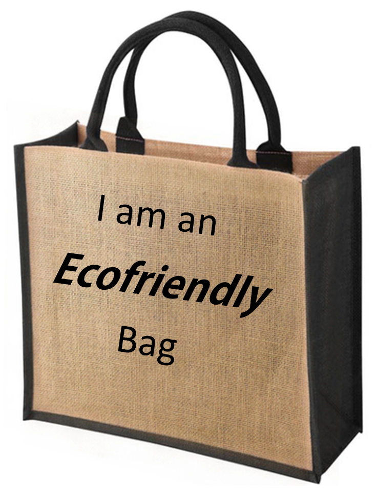 Black & Natural Eco-Friendly Jute Shopping Bags (Large Size)