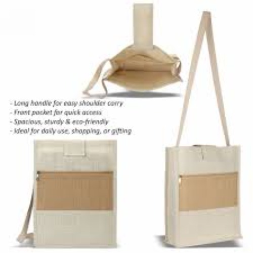 Jute Shoulder Bag with Pocket