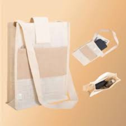 Jute Shoulder Bag with Pocket