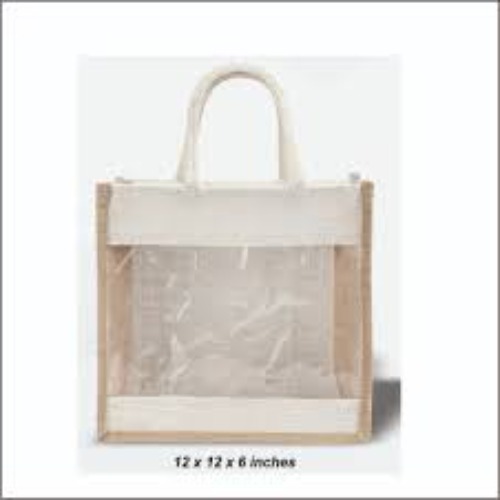 Jute Bags With Window With Zipper