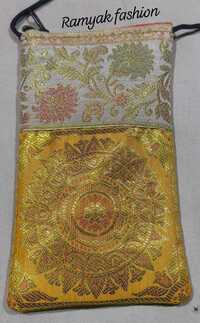 Banarasi Mobile Bag - Color: Golden