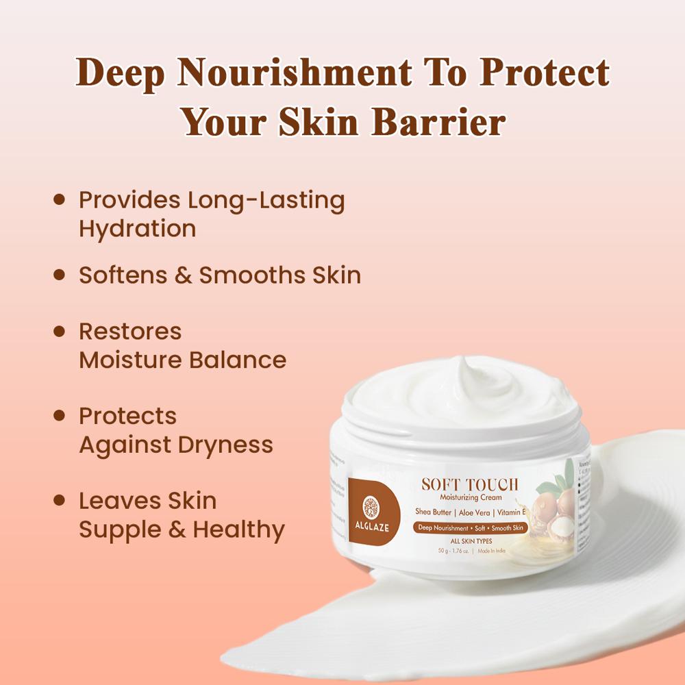 Alglaze Soft Touch Moisturizing Cream with Shea Butter, Aloe Vera & Vitamin E