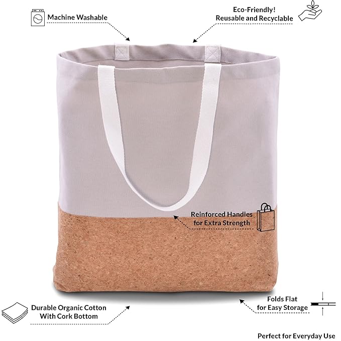 Plain Cotton Cork Eco Carrier Bag (Natural)