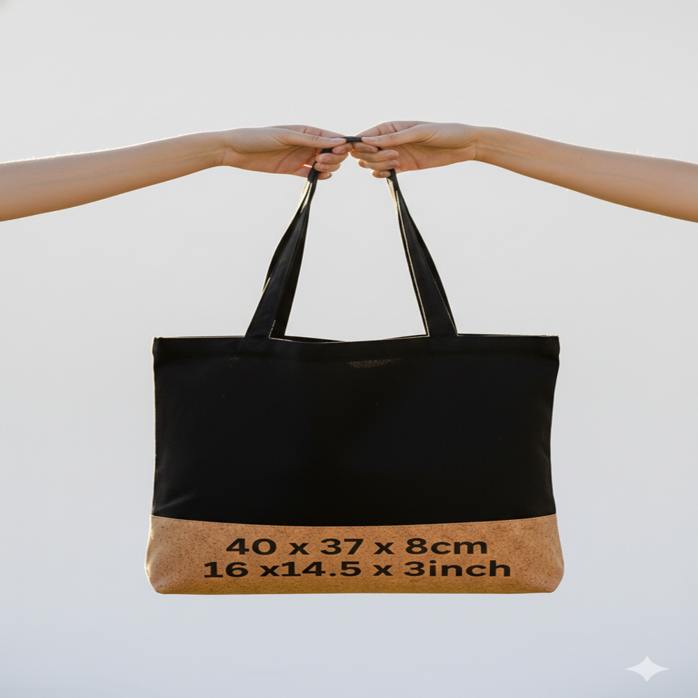 Cotton Cork Eco Carrier Bag (Black)