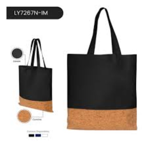 Cotton Cork Eco Carrier Bag (Black)