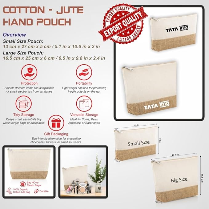 Cotton jute hand pouches