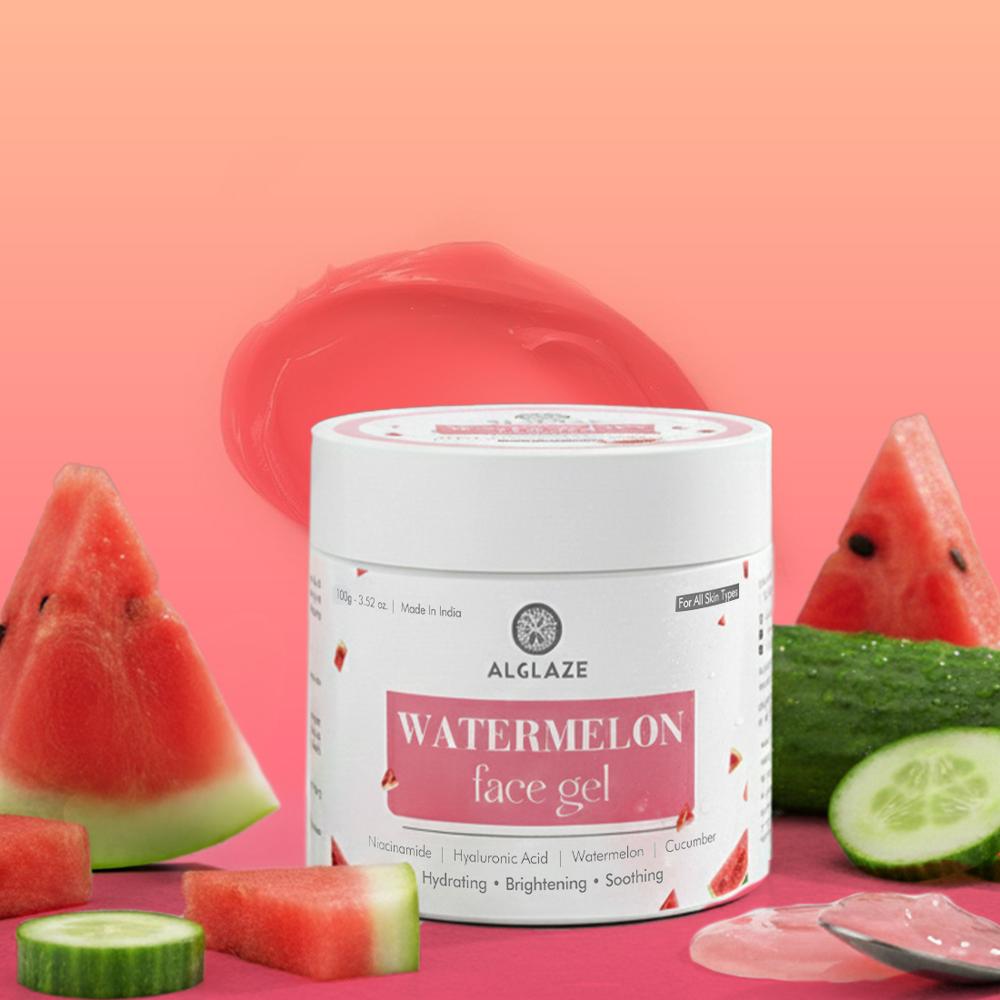 Alglaze Watermelon Face Gel with Niacinamide & Hyaluronic Acid