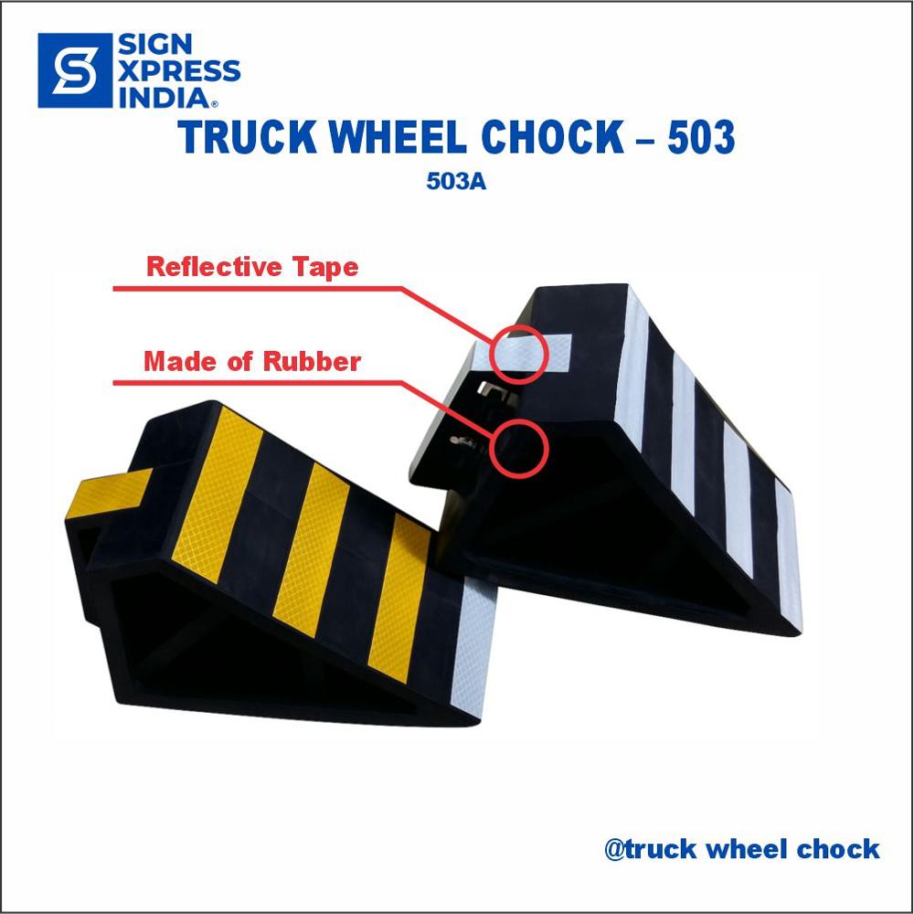 Truck Wheel Chock - 503A - Color: Black And Yellow