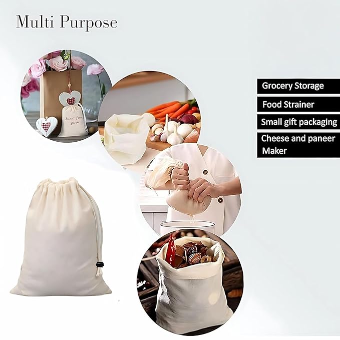 Drawstring Backpack Bag (Natural) - Color: Natural / Off-white