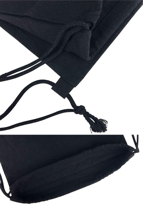 Drawstring Backpack Bag (Black) - Capacity: 10-12 Kg
