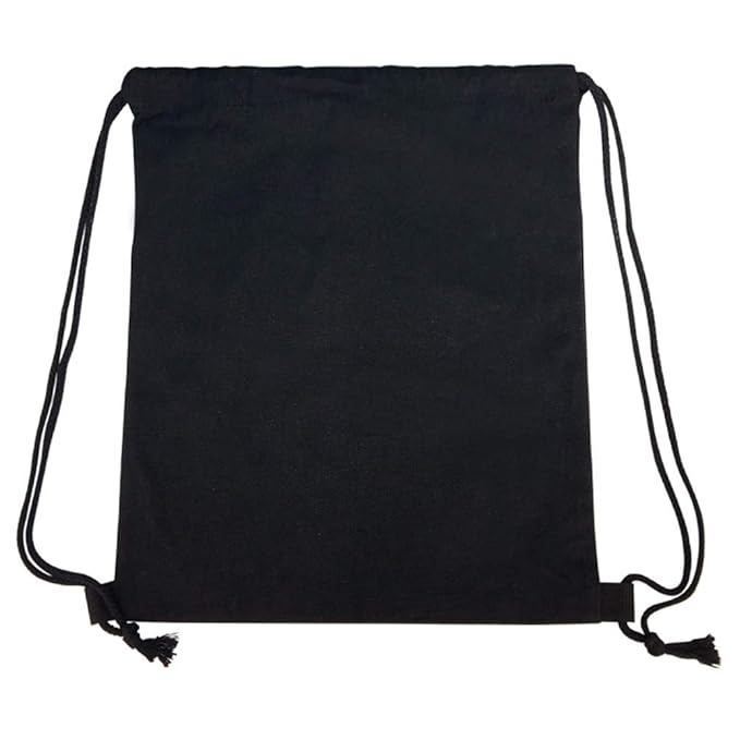 Drawstring Backpack Bag (Black) - Capacity: 10-12 Kg