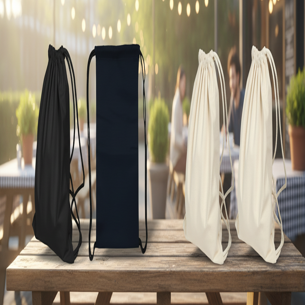 Drawstring Backpack Bag (Black)