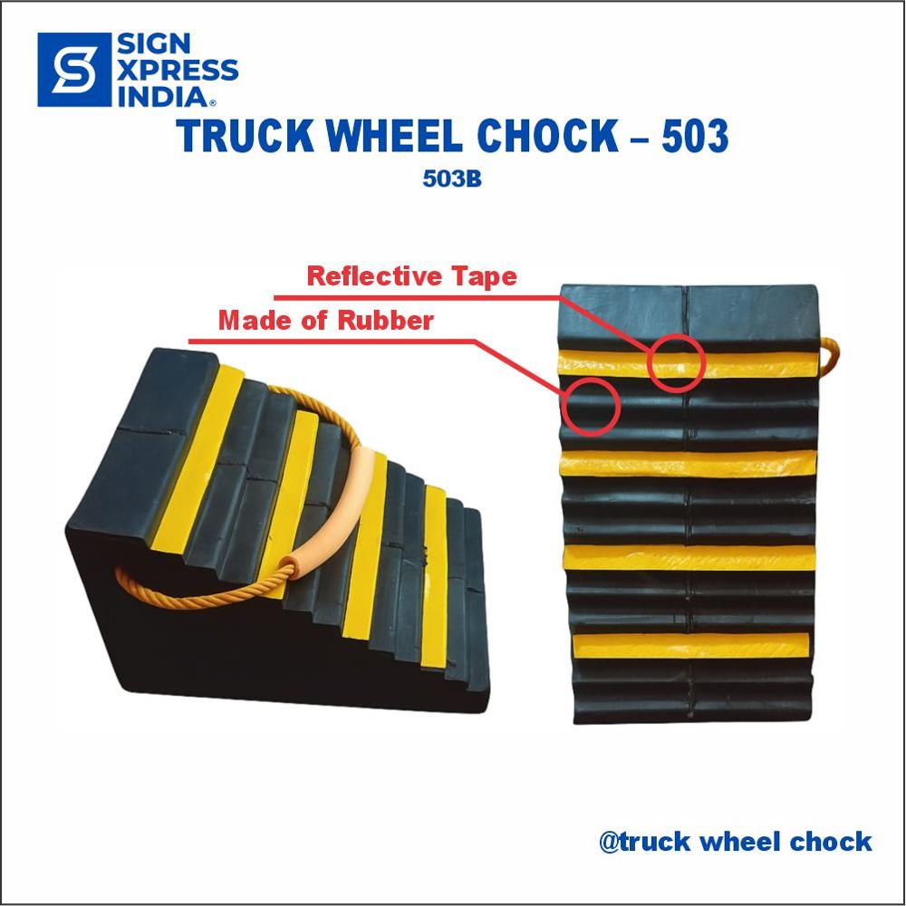 Truck Wheel Chock - 503B - Color: Black And White