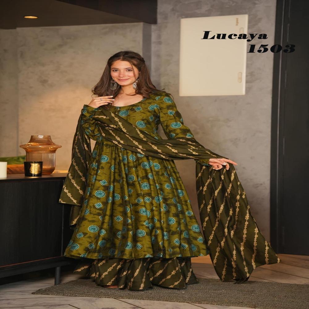 Anarkali kurti Set Whith Dupatta