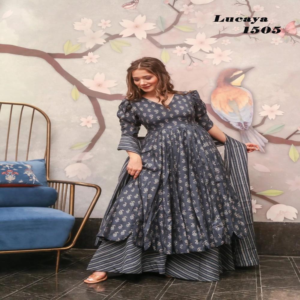 Anarkali kurti Set Whith Dupatta