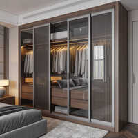Wooden Cupboard With Aluminium Profile Shutter - Design: Standard