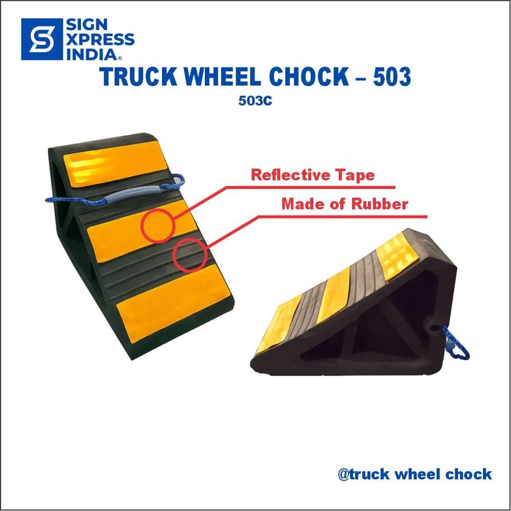Truck Wheel Chock - 503C - Color: Black And Yellow