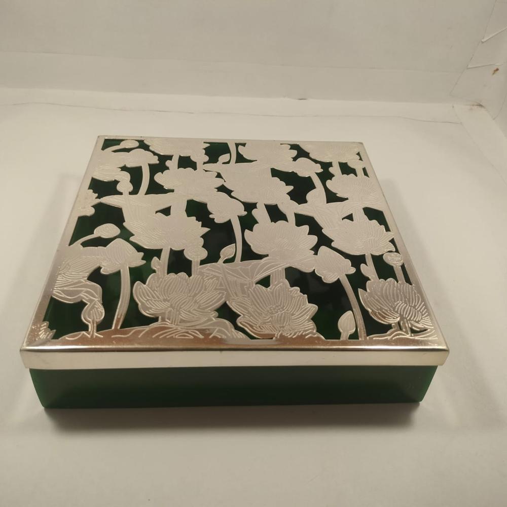 Silver Plated Steel & Rasin Dryfruit Box