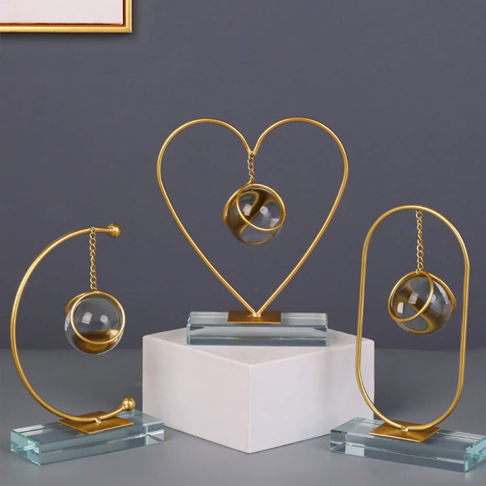 Crystal Ball Geometric Metal Table Showpiece Set