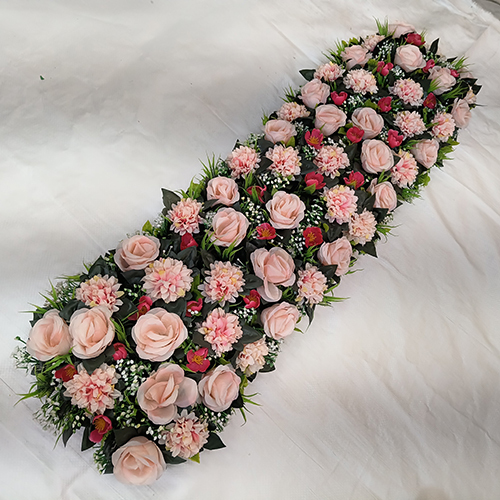 Fabric Artificial Rose Flower Pink Wedding Channel Patta