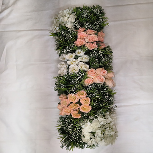 Polyester Artificial Flower Pink Mix Flower Patta