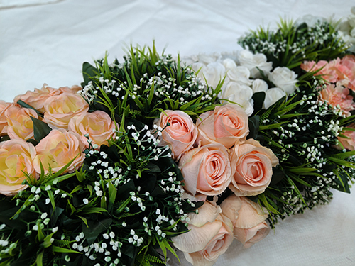 Polyester Artificial Flower Pink Mix Flower Patta