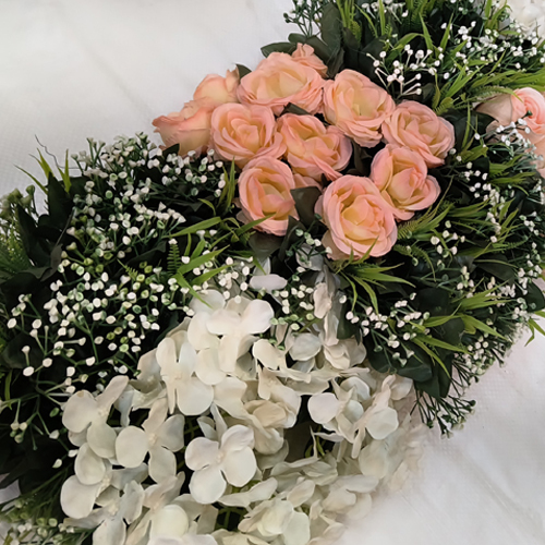 Polyester Artificial Flower Pink Mix Flower Patta