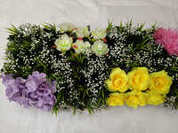 Plastic Rose Artificial Flower Channel Patti - Color: Multicolour