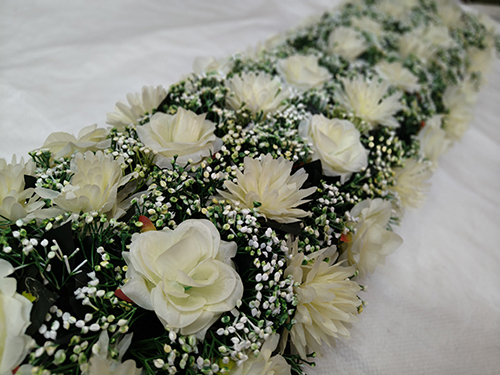 White Plastic Artificial Flower Patta