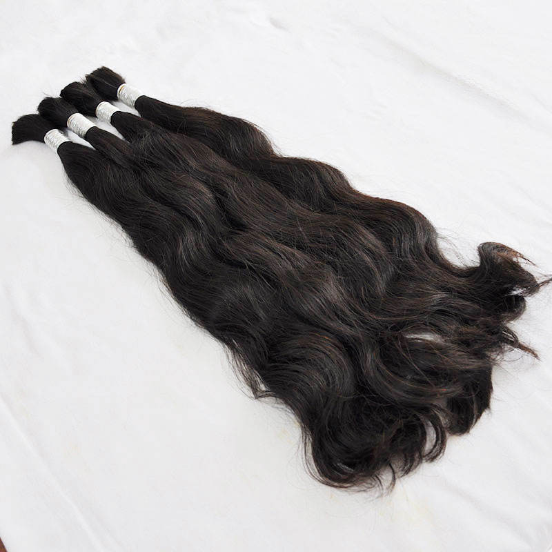 Raw Indian Bulk Hair For Micro Braiding Human Hair Extension Unweft Weaving