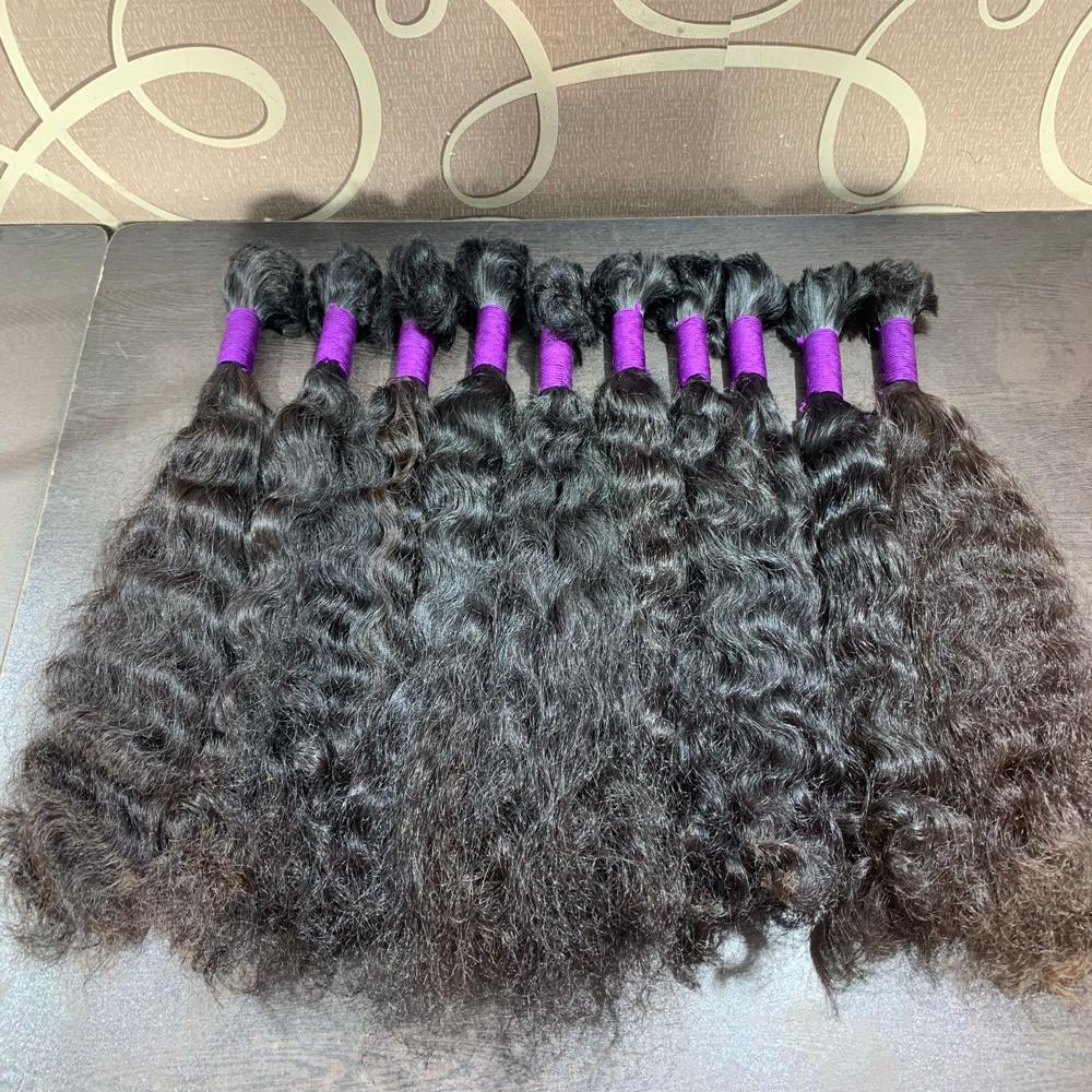 Afro Kinky Bulk Human Hair Indian Hair Natural Unweft Weaving Braids