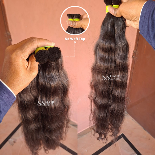 Light Brown 12-36in Bulk Hair Indian Remy Human Hair Extension Loose Weave