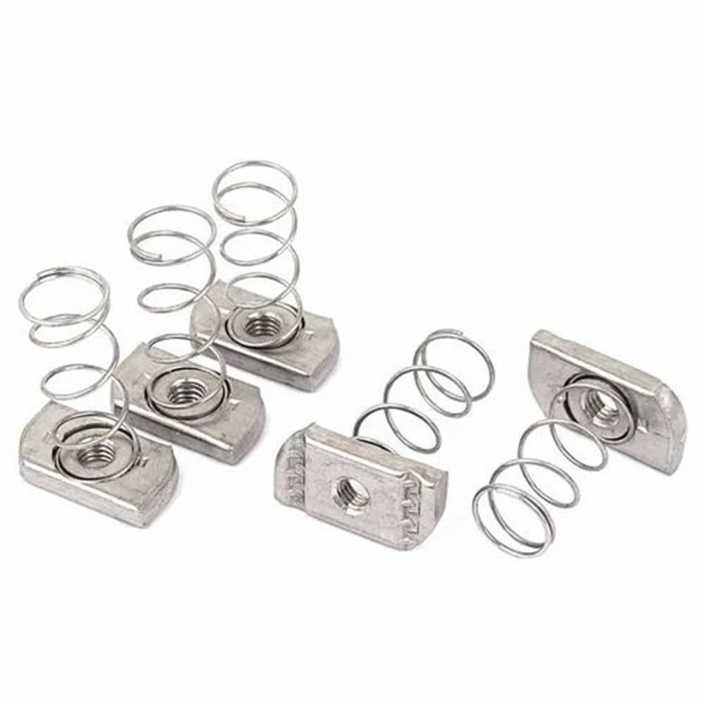 Spring Nut Short Spring Channel Nut - Color: Silver